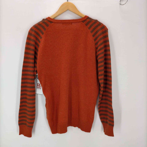 バーバリーブラックレーベル BURBERRY BLACK LABEL V-neck Cashmere Cotton Border Knit Sweater ホースロゴ刺繍 Vネック ボーダー カシミヤ コットン ニット セーター メンズ 2