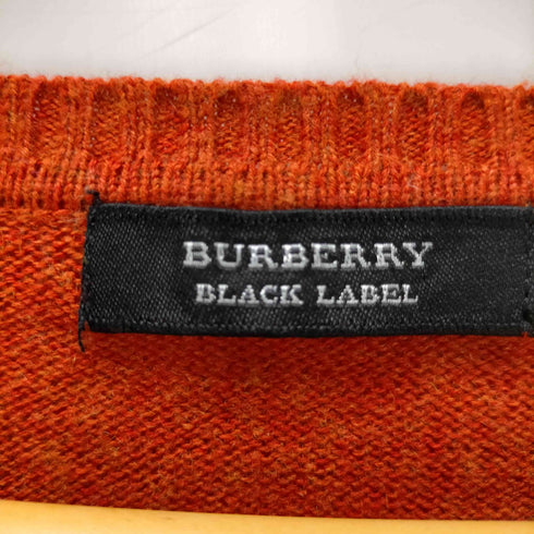 バーバリーブラックレーベル BURBERRY BLACK LABEL V-neck Cashmere Cotton Border Knit Sweater ホースロゴ刺繍 Vネック ボーダー カシミヤ コットン ニット セーター メンズ 2