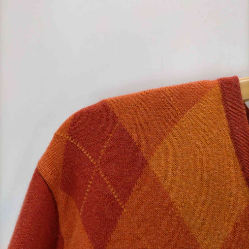 バーバリーブラックレーベル BURBERRY BLACK LABEL V-neck Argyle Knit Sweater ホースロゴ刺繍 Vネック ダイヤ アーガイル ニット セーター メンズ 3