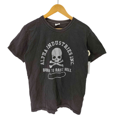 アルファインダストリーズ ALPHA INDUSTRIES 4段 カプセル スカルプリントTシャツ メンズ JPN:L