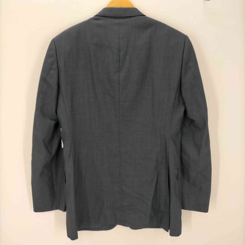バーバリーブラックレーベル BURBERRY BLACK LABEL Striped Silk Wool Tailored Jacket 裏地背抜き 内ポケ裏 ノバチェック シャドー ストライプ シルク ウール 2B テーラード ジャケット メンズ 38