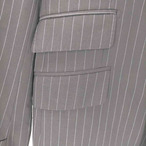 バーバリーブラックレーベル BURBERRY BLACK LABEL Striped Summer Super 100s Wool Tailored Jacket 裏地赤玉虫 背抜き 内ポケ裏 ノバチェック ストライプ Super 100s サマーウール 3B テーラード ジャケット メンズ 36