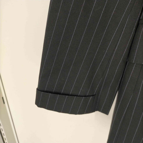 バーバリーブラックレーベル BURBERRY BLACK LABEL Striped Summer Super 100s Wool Tailored Jacket 裏地赤玉虫 背抜き 内ポケ裏 ノバチェック ストライプ Super 100s サマーウール 3B テーラード ジャケット メンズ 36