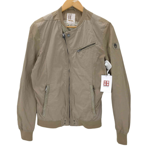 ディーゼル DIESEL 90-00S OLD ピッグスキン 異素材 切り替え カーブ スイッチング コットン ライダース ジャケット ベル型 TALON ジップ Y2K メンズ XS-S