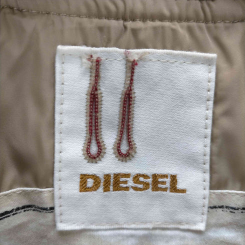 ディーゼル DIESEL 90-00S OLD ピッグスキン 異素材 切り替え カーブ スイッチング コットン ライダース ジャケット ベル型 TALON ジップ Y2K メンズ XS-S