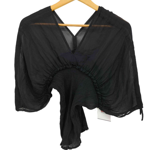 ミーイッセイミヤケ me ISSEY MIYAKE 07AW シアー切替 S/S ブラウス レディース