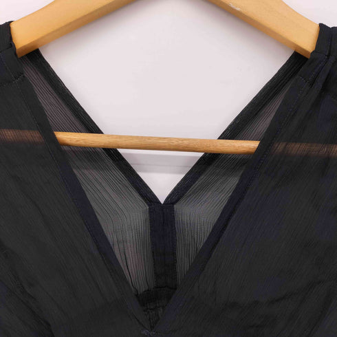 ミーイッセイミヤケ me ISSEY MIYAKE 07AW シアー切替 S/S ブラウス レディース