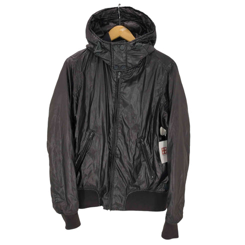 ディーゼル DIESEL 90-00S OLD ギミック フーデット コーティング ナイロン パテント パファー シャイニー ボンバー ジャケット ブルゾン Y2K メンズ import:M