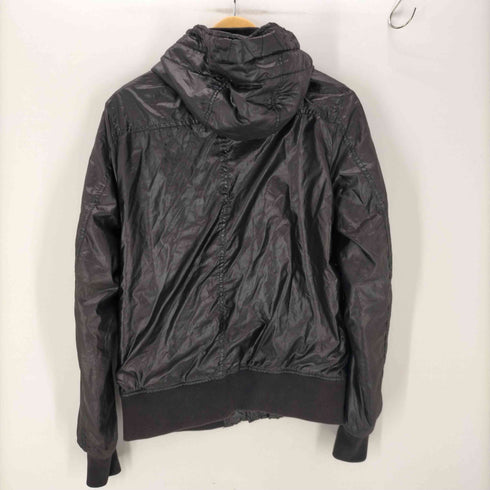 ディーゼル DIESEL 90-00S OLD ギミック フーデット コーティング ナイロン パテント パファー シャイニー ボンバー ジャケット ブルゾン Y2K メンズ import:M