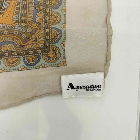 アクアスキュータム AQUASCUTUM シルク100 スカーフ 大判 花 ペイズリー レディース