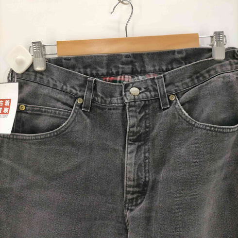 エルエルビーン L.L.Bean USA製 裏タータンネルチェック ユニオンチケット ブラック デニム パンツ メンズ 34×30