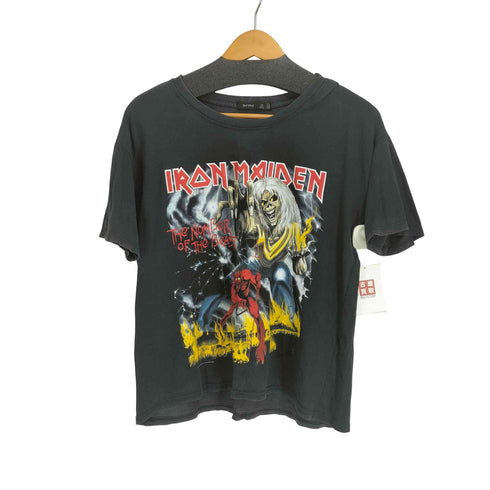ベルシュカ BERSHKA バンドプリント S/S TEE レディース import:XS