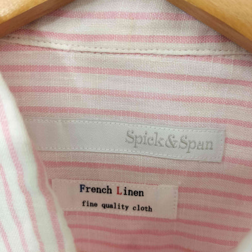 スピックアンドスパン Spick and Span French Linen リネン ストライプ シャツ レディース