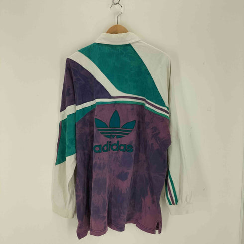 アディダス adidas 90S 万国旗タグ タイダイマルチカラーポロスウェット メンズ XL