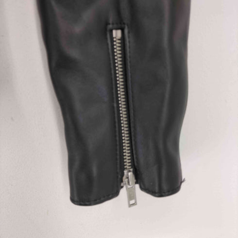 トリプルシックスレザーウェア 666 Leather Wear 英国製 白タグ 内側キルティング ダブルライダースジャケット メンズ UK:42
