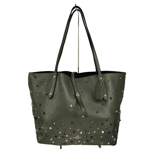 コーチ COACH マーケット トート メタリック レザー ウィズ スター リベット レディース
