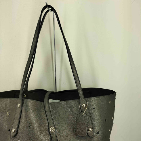 コーチ COACH マーケット トート メタリック レザー ウィズ スター リベット レディース