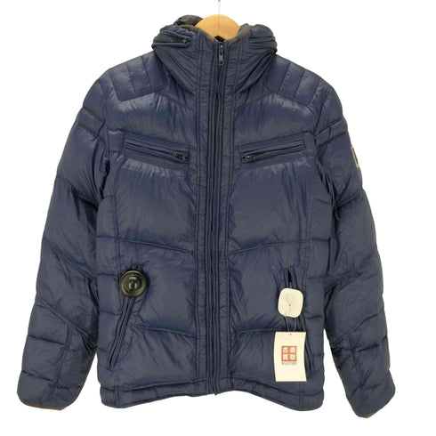 ディーゼル DIESEL 90-00S OLD ロゴ エンブレム パッカブル ギミック フード ライダース ナイロン ダック ダウン ジャケット ダウン90% Y2K メンズ import:S