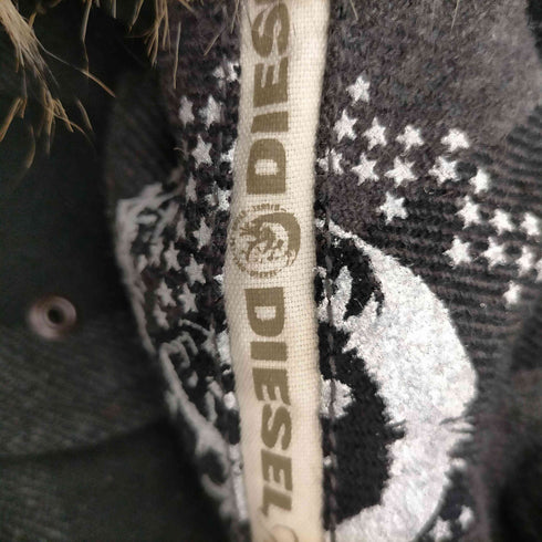 ディーゼル DIESEL 90-00S OLD N-3B TYPE Flight Mods Parka ロゴ エンブレム ガンフラップ付き ジップ ギミック フード バッファロー チェック モッズ パーカー IDEAL ジップ Y2K メンズ import:M