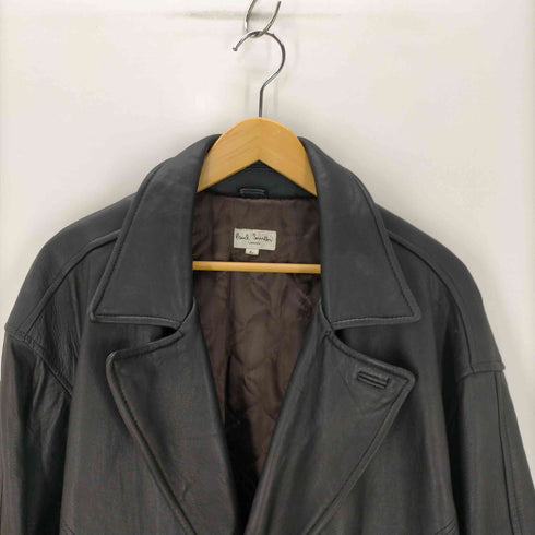 ポールスミス Paul Smith 90-00S シープレザー ダブルブレスト レザー カーコート ジャケット メンズ import:L