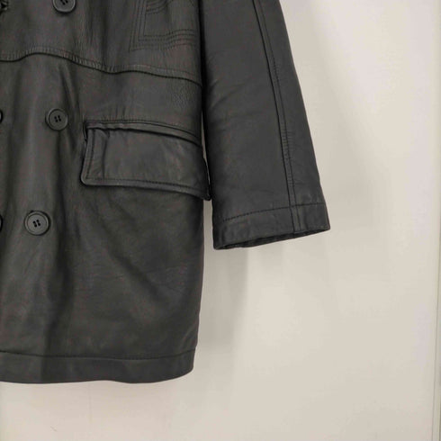 ポールスミス Paul Smith 90-00S シープレザー ダブルブレスト レザー カーコート ジャケット メンズ import:L