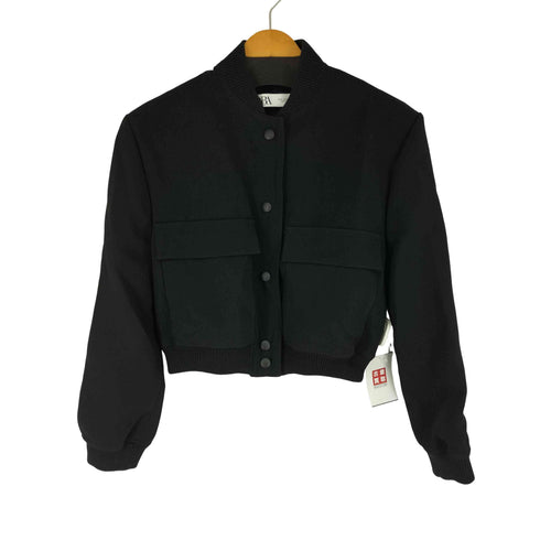 ザラ ZARA ボタン留め クロップドジャケット レディース