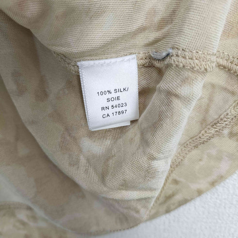 シルク100 総柄 S/S トップス レディース