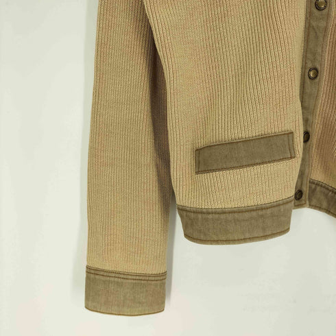 バーバリーロンドン BURBERRY LONDON リブニット切替 袖裏ノバチェック ホース刺繍 L/S シャツ レディース JPN:1