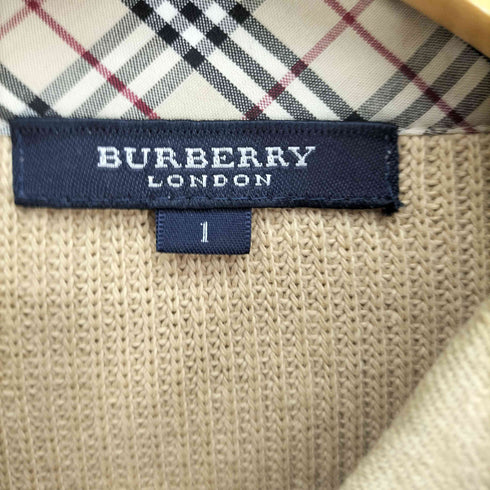 バーバリーロンドン BURBERRY LONDON リブニット切替 袖裏ノバチェック ホース刺繍 L/S シャツ レディース JPN:1