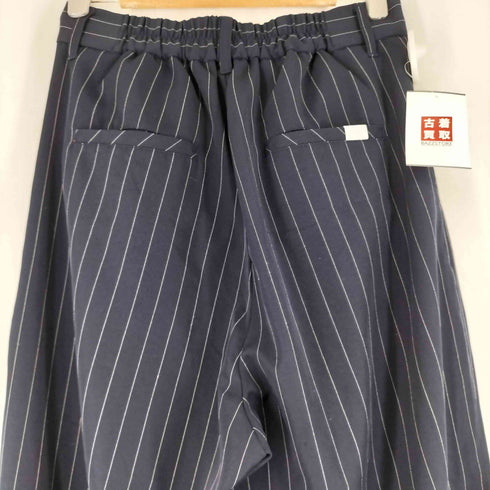 MUHET 2タック ストライプ ワイドスラックス レディース JPN:M