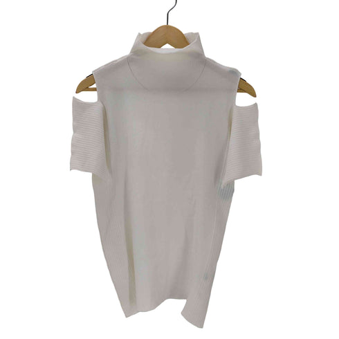 イッセイミヤケ ISSEY MIYAKE 20SS A.POC INSIDE ショルダースリット プリーツ切替 インサイドアウト タートルネック Tシャツ レディース JPN:2