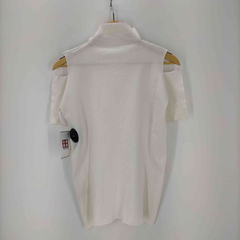 イッセイミヤケ ISSEY MIYAKE 20SS A.POC INSIDE ショルダースリット プリーツ切替 インサイドアウト タートルネック Tシャツ レディース JPN:2