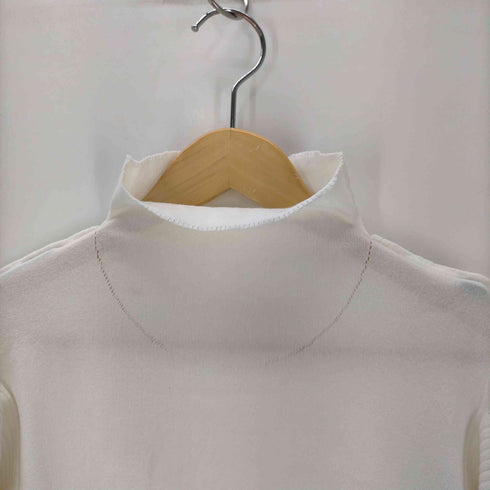 イッセイミヤケ ISSEY MIYAKE 20SS A.POC INSIDE ショルダースリット プリーツ切替 インサイドアウト タートルネック Tシャツ レディース JPN:2