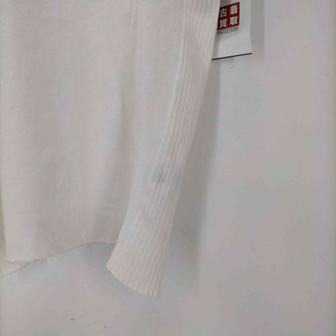 イッセイミヤケ ISSEY MIYAKE 20SS A.POC INSIDE ショルダースリット プリーツ切替 インサイドアウト タートルネック Tシャツ レディース JPN:2