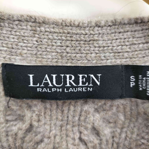 ローレンラルフローレン LAUREN RALPH LAUREN ポニー無 カシミヤ混 ウール ケーブル編み Vネック カーディガン レディース import:S