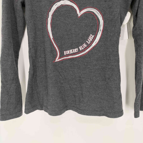 バーバリーブルーレーベル BURBERRY BLUE LABEL ハートプリント Aライン クルーネック L/S Tシャツ Y2K レディース EUR:38