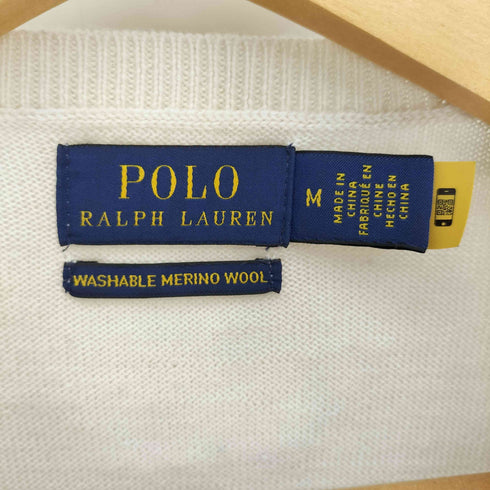 ポロラルフローレン POLO RALPH LAUREN 原稿タグ Washable Merino Wool ウォッシャブル メリノ ウール ポニー刺繍 クルーネック プルオーバー ニット セーター レディース import:M