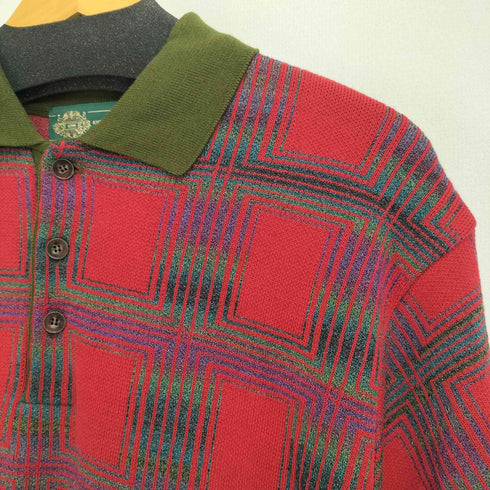ジム gim KNIT CREATOR HOUSE チェック柄 S/S ポロニット メンズ import:L