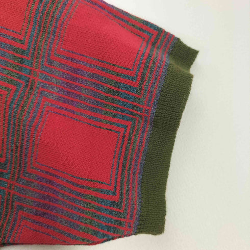 ジム gim KNIT CREATOR HOUSE チェック柄 S/S ポロニット メンズ import:L
