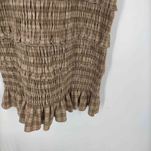 ダーリッチ Darich 25SS ニット レイヤード チェック ミディ ワンピース レディース FREE