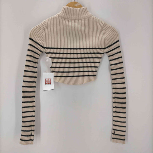 エモダ EMODA 24AW ハイネック クロップ ロゴ ニット レディース FREE