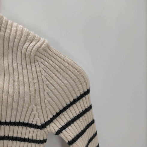 エモダ EMODA 24AW ハイネック クロップ ロゴ ニット レディース FREE