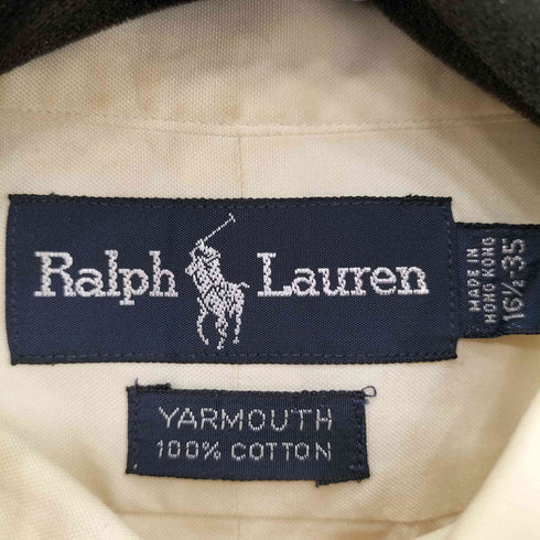 ラルフローレン RALPH LAUREN 90~00s 香港製 YARMOUTH アイボリーシャツ メンズ 16 1/2-35