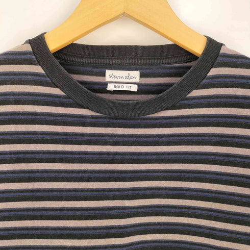 スティーブンアラン Steven Alan MVS BORDER CREW NECK TEE - BOLD ボーダークルーネックTシャツ メンズ JPN:L