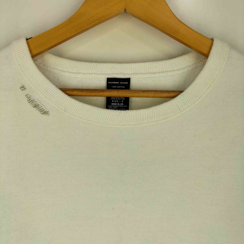 N NUMBER ダメージ加工 クルーネック スウェット メンズ JPN:3