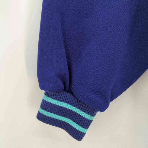 アディダス adidas 90S デサント製 トレフォイルロゴ 裏地フリース ハーフジップ トラックジャケット レディース M