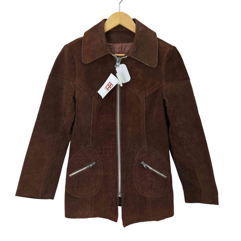 70s GENUINE LEATHER SUEDE ACMEジップ ジップアップ ジャケット メンズ