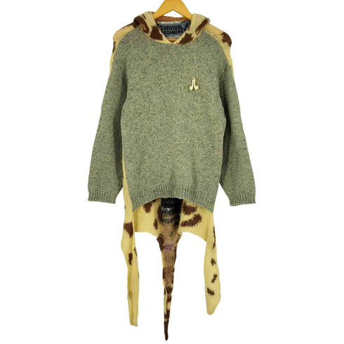 survival of the fashionest クレイジーパターン バックアニマル ニットパーカー メンズ import:S