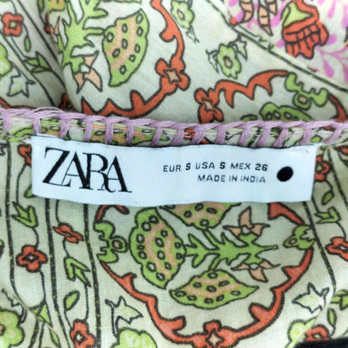 ザラ ZARA 花柄 刺繍 ロングワンピース レディース US S