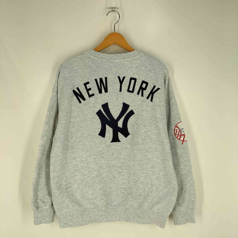 ジェニュインマーチャンダイズ GENUINE MERCHANDISE ベースボールチーム 両面ロゴ刺繍 袖ワッペン 裏起毛 クルーネック スウェット メンズ import:M